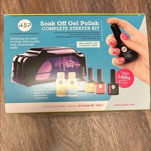 Soak Off Gel Polish Complete Starter Kit - Black, Red, Blue